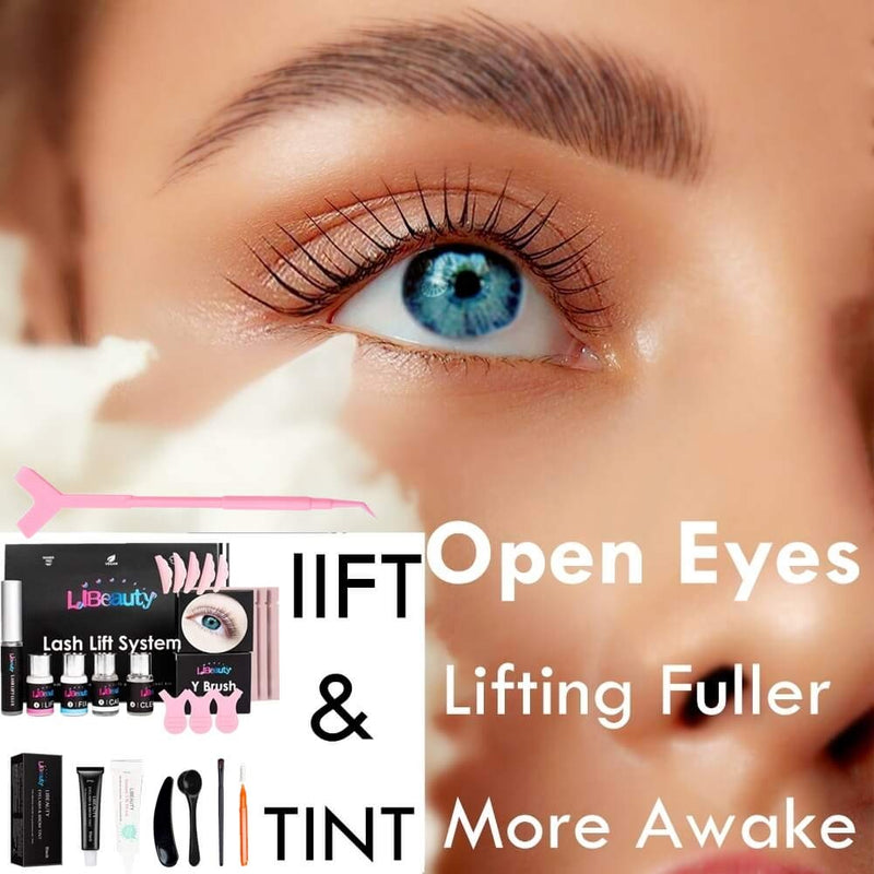 Lash Lift And Tint Kit, DIY Eyelash Lift and Dye 2 in 1, Perm Lashes At Home Lift Your Lash Curl And Black For 6 Weeks More Than 7 Applications Libeauty