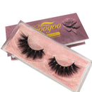 GOO GOO Mink Lashes 16mm Bushy Siberian Mink Fur False Eyelashes Hand Made Strips Real 3D Mink Eyelashes Natural Soft Curl Fake Eyelashes Reusable Make Up Eyelahses 1 Pair GOO GOO