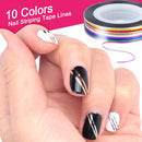 Nail Art Brush, Teenitor 3D Nail Art Decorations Kit with Nail Pen Designer Dotting Tools Colors Holographic Butterfly Nail Glitter Foil Flakes Nail Tape Strips and Multi-Color Nails Rhinestones Teenitor