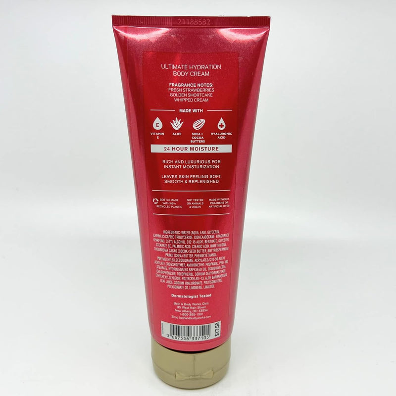 Bath & Body Works - Strawberry Pound Cake - 2 Piece bundle - Shower Gel 10 fl oz and Ultimate Hydration Body Cream 8 oz Infinity Warehouse