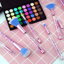 Makeup Brushes, 7PCS Glitter Quicksand Handle Makeup Brush Set for Foundation Powder Blush Eyeshadow with Case Beautiful Pink Purple Cosmetic Brushes G-Texnik