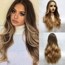 Long Wavy Brown ombre Blonde Wigs Cosplay Party Wig for Black Women Afro High Temperature Fiber Synthetic Hair Wigs Esmee Store