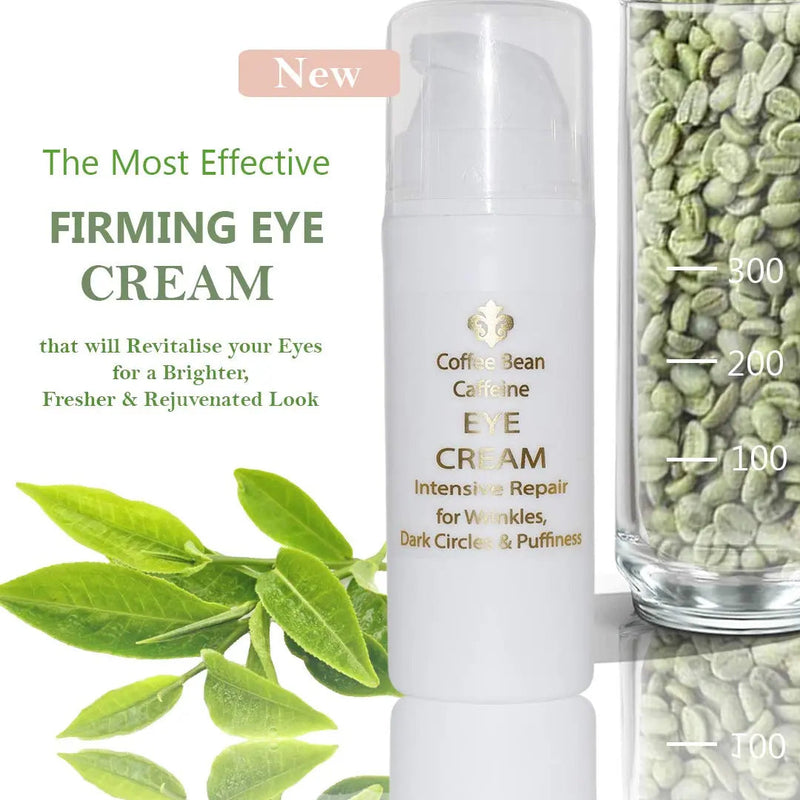 Coffee Bean Caffeine Anti Aging Eye Cream for Dark Circles, Eye Bags, Fine Lines, Puffiness. Best Anti Aging Eye Cream Moisturizer for Wrinkles, Crows feet, Puffy Eyes Fleur De Lis Naturals