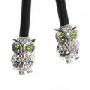 Pulleez Sliding Ponytail Holders Elastic Hair Tie Bracelet - Metal with Crystal (Owl with Crystal - Silver) Pulleez