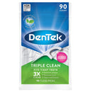 DenTek Triple Clean Advanced Clean Floss Picks, No Break & No Shred Floss, 90 Count DenTek