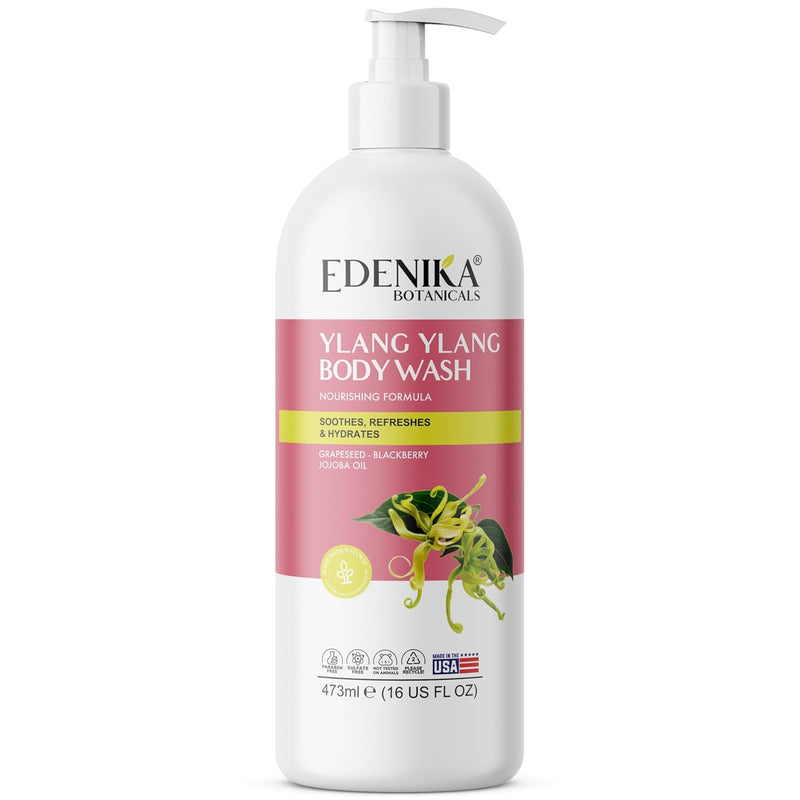 Ylang Ylang Body Wash, Cleanses, Nourishes & Hydrates, Gentle Shower Gel for Dry and Sensitive Skin, Women & Men, Organic & Natural, 16 fl oz, 2-Pack Infinity Warehouse