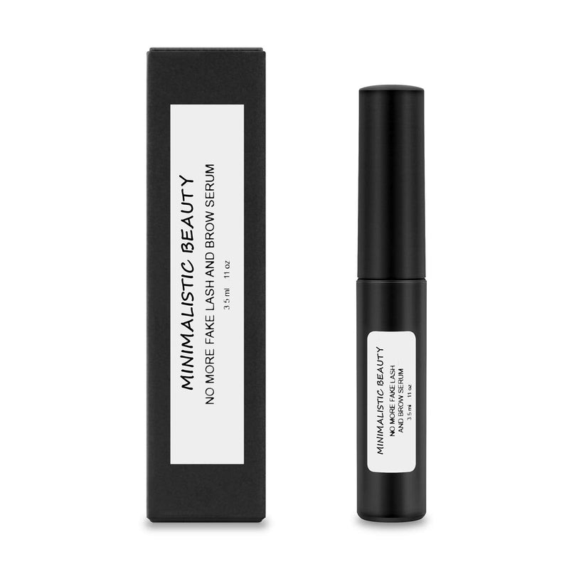 Minimalistic Beauty No More Fake Lash And Brow Serum - Made in USA - Natural & Vegan Eyelash Growth Serum and Brow Enhancer to Grow Longer, Fuller, Thicker Lashes, Luscious Lashes and Eyebrows, 3.5ml Minimalistic Beauty