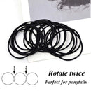 Hair Ties - 100 Pcs 2mm Black Rubber Hair Bands for Ponytail (Colors) (2mm black) Interhomie