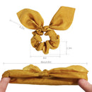 Scrunchies Hair Ties Silk Satin Scrunchy - Cute Bow Bunny Ear Hair Elastic Ponytail Holder Bobbles Soft Elegant Elastic Hair Bands with Tail Ribbon Ivyu