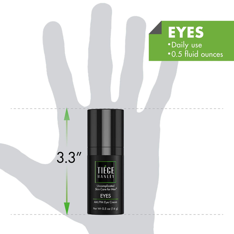 Tiege Hanley Eye Cream for Men (EYES) | Morning and Night | Caffeine to Fight Dark Circles and Wrinkles like a Ninja | Fragrance Free for Sensitive Skin | 0.5 Ounces Tiege Hanley