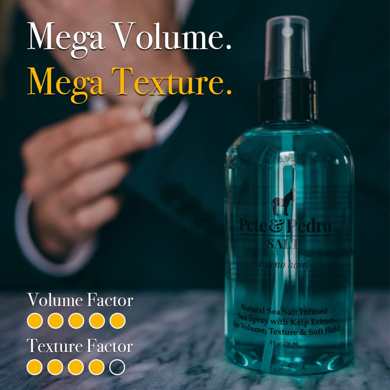 Pete & Pedro SALT - Natural Sea Salt Spray for Hair Men & Women, Adds Instant Volume, Texture, Thickness, & Light Hold | Texturizing & Thickening | As Seen on Shark Tank, 2.0 oz. Infinity Warehouse