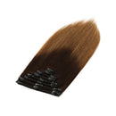 22"/22 inch 160g Double Weft Clip in Remy Human Hair Extensions Grade 7A Quality Full Head Thick Thickened Long Straight 8pcs 18clips Highlighted,Dark Brown to Light Brown MY-LADY