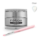 IN.HYPE Clear LED/UV Builder Gel for DIY Nail Extensions, Strengthening & Sculpting + Nail Art UV Gel Brush with Nylon Head IN.HYPE