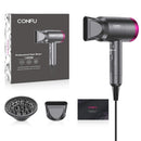 Ionic Hair Dryer, CONFU 1800W Portable Lightweight Blow Dryer, Fast Drying Negative Ion Hairdryer Blowdryer, 3 Heat Settings & Infinity Speed, with Diffuser and Concentrator Nozzle for Home & Travel CONFU