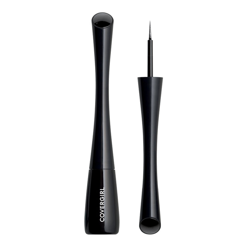 COVERGIRL Get In Line Liquid Eyeliner, Black Crystal, Long Lasting, 0.08 Ounces, Feather-Fine Tip, Contour-Grip Handle, Quick-Dry Liquid Eyeliner, Removes Easily COVERGIRL
