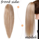 S-noilite Claw/Jaw in Ponytail Extension Human Hair Balayage Ponytail Hair Piece Clip in Pony Tail Hair 100% Real Human Hair One Piece Straight 16 Inch (