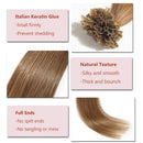 U Tip Pre Bonded Remy Human Hair Extensions 100 Strands Per Package Nail Tip Italian Keratin Fushion Hairpiece Long Straight Silky For Women