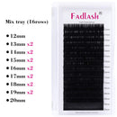 Eyelash Extension 0.15 D Curl 16 Rows Mix-12-20mm Classic Lash Extensions Optinal Thickness 0.10/0.15/0.20/0.25 C/D Curl Mix 8-16mm|12-20mm Silk Lashes Extension (0.15-D, 12-20mm) FADLASH Store