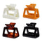 MagicSky 4PCS Hair Claw Clips, Acrylic Hair Banana Barrettes, Celluloid French Butterfly Jaw Clips, Tortoise Shell Grip Pin Teeth Clamp -Stylish Hair Accessories for Women Girls - White, Black, Brown Magicsky