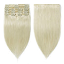 MY-LADY Double Weft 100% Remy Human Hair Clip in Extensions 10''-22'' Grade 7A Quality Full Head Thick Thickened Long Soft Silky Straight 8pcs 18clips Off Black (24" / 24 inch 170g,