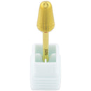 Upgraded PANA Volcano Nail Carbide Bit - Two Way Rotate use for Both Left and Right Handed use - Fastest remove Acrylic or Gel – For Manicure Drill Machine - 3/32" (Fine - F, GOLD) PANA