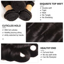 Brazilian Body Wave Human Hair Bundles Virgin Rrmy 10 12 14 16 Inch Human Hair Body Wave 4 Bundles Brazilian Hair Weave Bundles Natural Color Human Hair Extensions 4 Bundles (95-100g/bundle) Ayisha