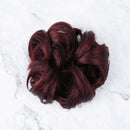 Bella Hair 100% Human Hair Scrunchies Messy Bun Hair Piece for Women Wavy Curly Up-Do Chignon Extensions (#99J Red Wine/#118 Burgundy)