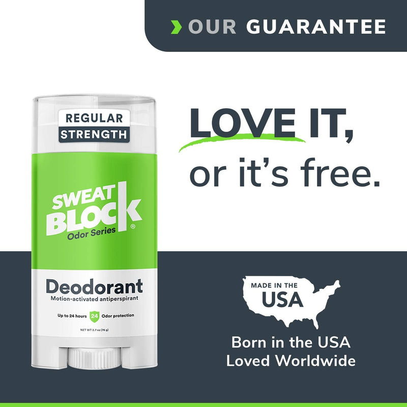 SweatBlock Deodorant Antiperspirant for Men and Women, Regular Strength, Solid (3-Pack) SweatBlock Store