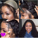 Brazilian Virgin Human Hair Wigs Deep Wave Lace Front Human Hair Wigs with Natural Hairline 9A 150% Density Natural Looking Human Hair Wig（14 inch） Kameilun