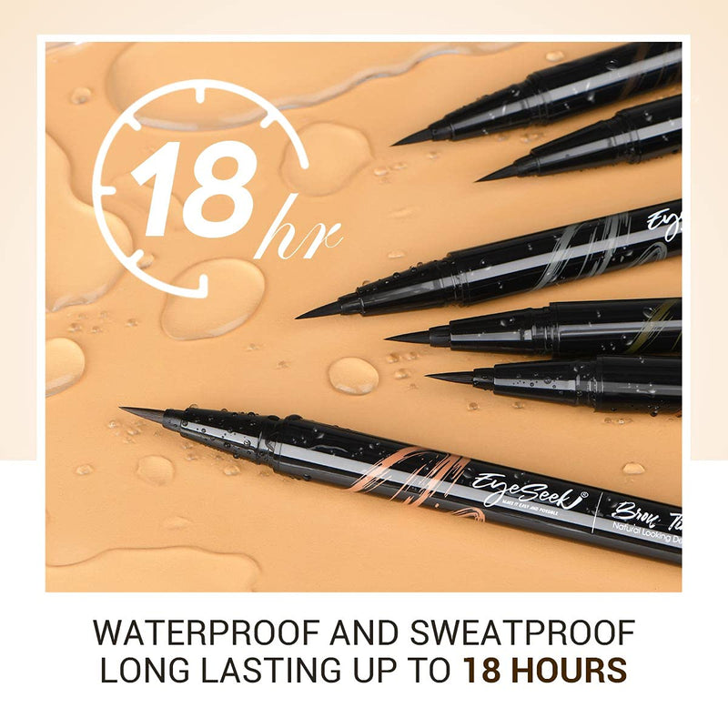 EYESEEK 6PCS Liquid Eyebrow Pencils, Light to Dark Brown Waterproof Eyebrow Makeup Kits with Precision Tips Applicator for Women and Girls EYESEEK