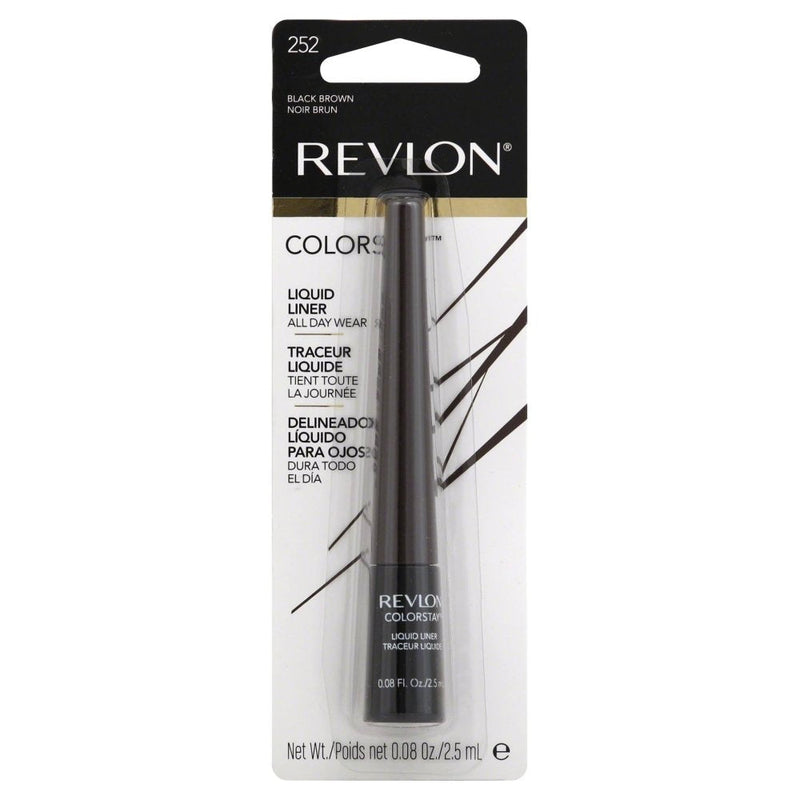 Revlon ColorStay Liquid Liner Eye Makeup, Black-Brown [252], 0.08 oz (Pack of 2) REVLON