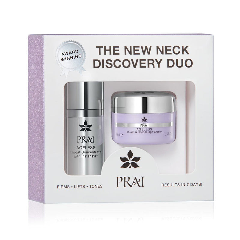 PRAI Beauty The New Neck Discovery Duo - Throat & Decolletage Creme + Throat Concentrate - 0.5oz Each Prai Beauty
