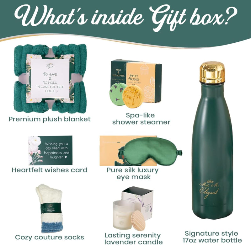 Make Me Elegant Gift Boxes for Women - Relaxing Spa Set, Self Care Package for Women, Get Well Soon Gift Basket, Happy Birthday Gift Set, Mothers Day Gifts for Women, Valentine's Day Gifts for Women