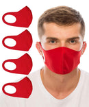 unik RED Cloth Face Cover, Washable, Reusable Mask, Unisex, Dust-proof, Red Pack of 4 unik