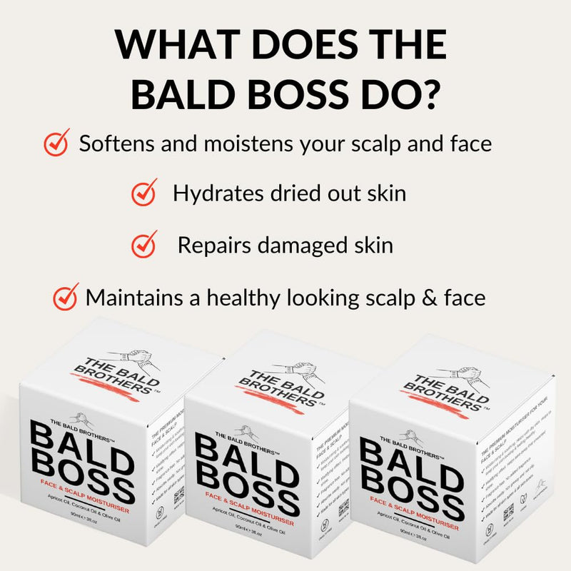 The Bald Brothers Bald Head Care with Apricot Seed Oil | Face & Scalp Moisturizer | Protects, Hydrates, Vegan, No Grease, Matte | Bald Head Moisturizer | No Fragrance | 90 Day Supply | 3oz Infinity Warehouse