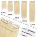 Clip In Mini Human Hair Extensions One Piece Short Straight Invisible Seamless Hairpin Hair For Thinning Hair Adding Hair Volume Natural Cushion High Hair For Men Women(10'',