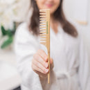 GranNaturals Wide Tooth Wooden Rat Tail Comb - Hair Tool for Teasing Strands & Post Styling - Peach Rattail Wood Pick Handle for Sectioning & Parting - Perfect for Professional & Personal Use GranNaturals