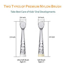 BabySmile Replacement Brush Heads (Made in Japan) for Kids Sonic Electric Toothbrush, 2 Counts (Soft, for Ages 2-12 Years) BabySmile