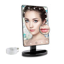 COSMIRROR Lighted Makeup Vanity Mirror with 10X Magnifying Mirror, 21 LED Lighted Mirror with Touch Sensor Dimming, 180°Adjustable Rotation, Dual Power Supply, Portable Cosmetic Mirror (Black) COSMIRROR