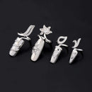 MYOSAPRK 4 PCS Rhinestone Fingernail Opening Ring Nail Decoration Finger Tip Ring Nail Protecting Fingernail Gift for Women Girls (Fingernail Opening Ring S) MYOSPARK