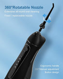 Water Dental Flosser Cordless for Teeth - Nicwell 4 Modes Dental Oral Irrigator, Portable and Rechargeable IPX7 Waterproof Powerful Battery Life Water Teeth Cleaner Picks for Home Travel (Black) Nicwell