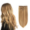 5 Pieces 20" Remy Clip in Ombre Hair Extensions Human Hair Light Blonde Mixed Golden Blond Highlights - Beauty Silky Straight Long Thick Real Hair Extensions for Women Fashion (20 inches, #16/22, 100grams) Amygirl