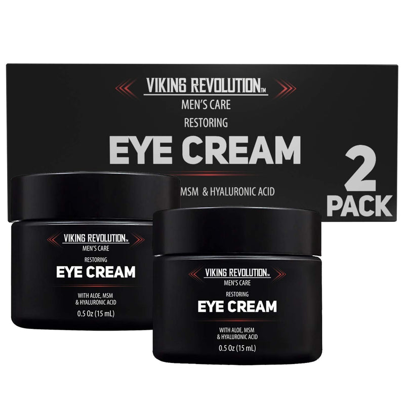 Natural Eye Cream for Men - Mens Eye Cream for Anti Aging, Dark Circle Under Eye Treatment.- Men's Eye Moisturizer Wrinkle Cream - Helps Reduce Puffiness, Under Eye Bags and Crowsfeet 2 Pack Viking Revolution Store