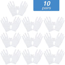 Rovtop White Gloves - 20Pcs/10Pairs White Gloves, Gloves Comfortable and Large for Silver Coin Jewelry Inspection, Cosmetic Moisturizing Eczema Hand Spa Rovtop