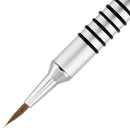 PANA USA 3D Kolinsky Nail Art Brush Silver Metal with Non-Slip Handle Acrylic Nail Art Brush Sculpture Brush (Size