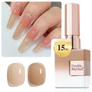 Double Rhythm Translucent Gel Polish Sheer Neutral Natural Light Milky Same Color Same Bottle 15ML Jelly UV Polish Nail Art DIY at Home (Jelly Nude Brown-A1492) Infinity Warehouse