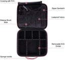 VASKER Makeup Case Travel Makeup Bags Organizer for Women Professional Leather Cosmetic Bag Train Case Box Storage Pink Portable Brush Holder with Adjustable Divider Gift for Girl Women VASKER Store