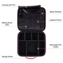 Makeup Organizer VASKER Makeup Case Travel Makeup Bags Organizer for Women Professional Leather Cosmetic Bag Train Case Box Storage Pink Portable Brush Holder with Adjustable Divider Gift for Women VASKER