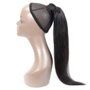 Feelgrace Straight Human Hair Ponytail Extension 10A Grade Brazilian Remy Human Hair Ponytail Extension for Black Women Wrap Around Silky Full Thick Straight Ponytail Hairpiece (14 Inch) Feelgrace