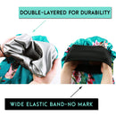 Sent Hair Extra Long Satin Bonnet Sleep Cap for Women Double Layer Silky Hair Bonnet for Braids,Curly,Long Hair- Soft Elastic Band,Green Floral sent hair